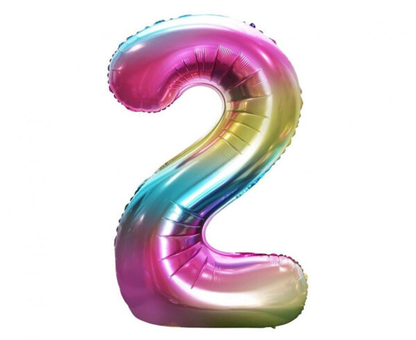Number Rainbow Sifferballong 2 Folie 85 cm