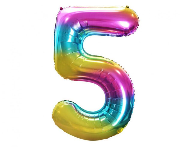 Number Rainbow Sifferballong 5 Folie 85 cm