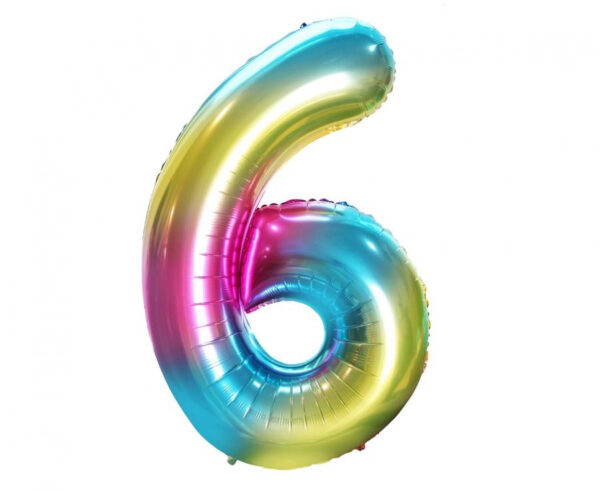 Number Rainbow Sifferballong 6 Folie 85 cm