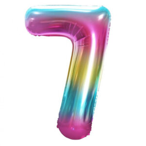 Number Rainbow, siffran 7 folieballong 85 cm
