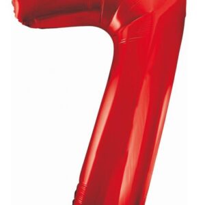 Number Red Röd Nummer 7 Folieballong 85 cm