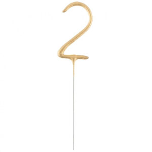 Number Gold 2 Sparkler 17 cm