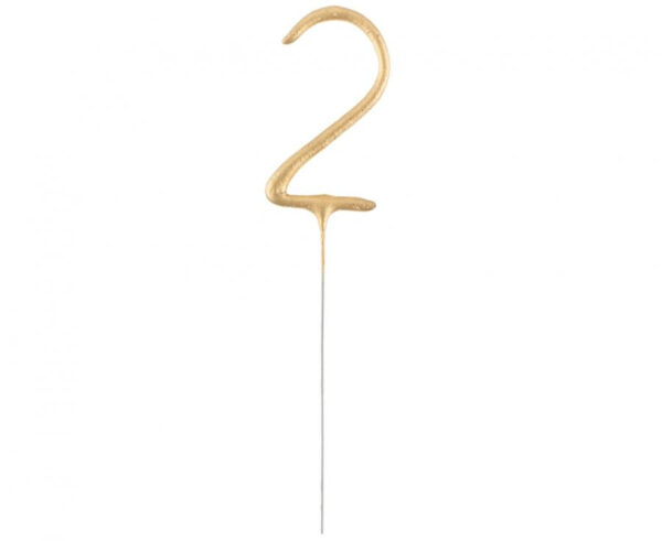 Number Gold Nummer 2 Sparkler 17 cm