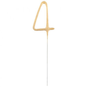 Number Gold, guldnummer 4 sparkler 17 cm