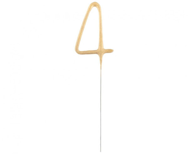 Number Gold Nummer 4 Sparkler 17 cm