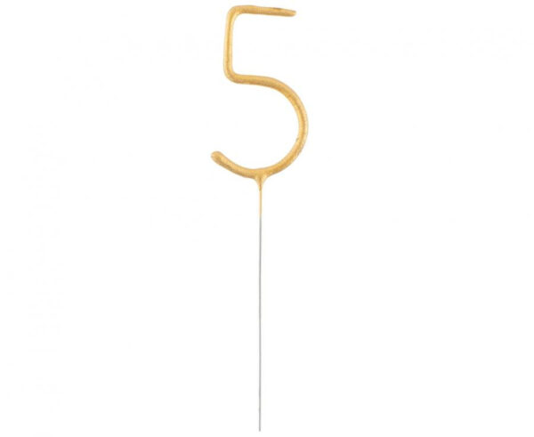 Number Gold Nummer 5 Sparkler 17 cm