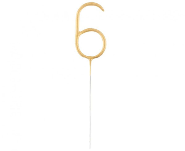 Number Gold Siffrasparkler 6, 17 cm