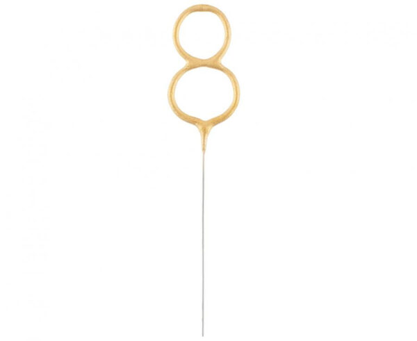 Number Gold Nummer 8 Sparkler 17 cm