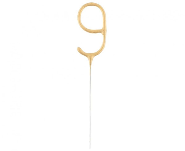 Number Gold Nummer 9 Sparkler 17 cm
