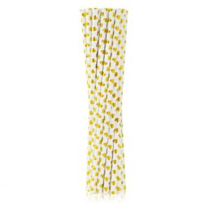Colour Gold Heart Papperssugrör, 12-pack