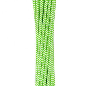 Färgade papperssugrör i limegrönt och chevronmönster, 12-pack