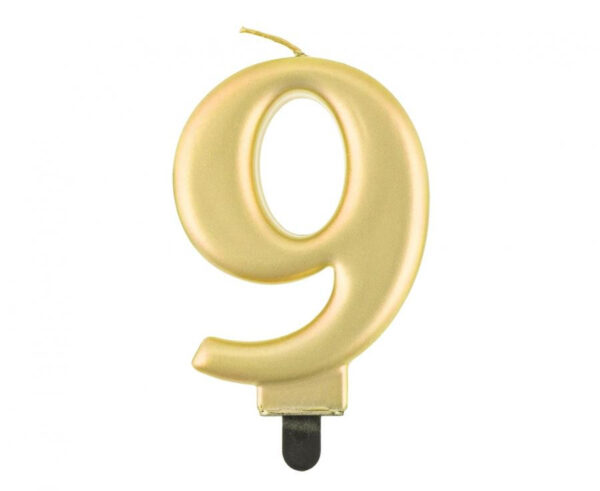 Number Metallic guld siffra 9 födelsedagsljus