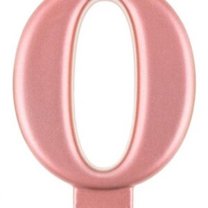 Siffra Metallisk Roséguld Siffra 0 Tårtljus
