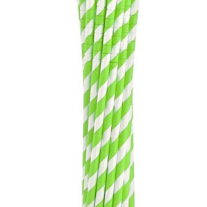 Colour gröna randiga flexibla sugrör av papper 12 st