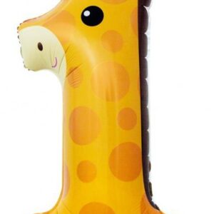 Sifferballong Giraff Nummer 1 Folie 80 cm