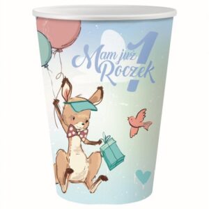 Kangaroo Första födelsedagen Pappersmugg 6 st 270 ml