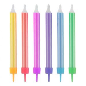 Colour Jumbo färgglada tårtljus, 12 st