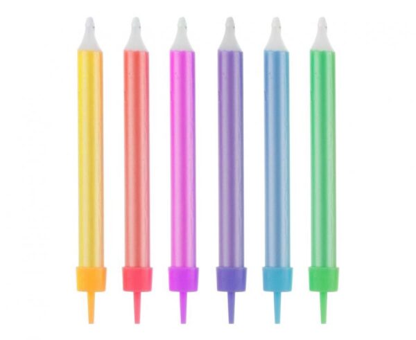 Colour Jumbo färgglada tårtljus, 12 st