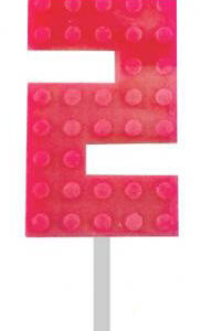 Blocks Red Blocks Byggkloss Sifferljus 2 Röd födelsedagsljus