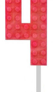 Blocks Red Blocks Byggkloss Nummer 4 Röd Tårtljus