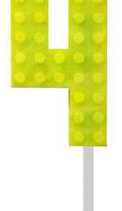 Blocks Yellow byggkloss siffervaxljus 4
