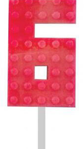 Blocks byggblock ljus nummer 6 rött, 5,5 cm