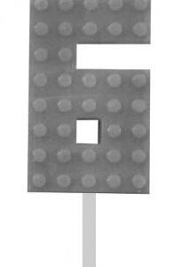 Blocks Grå Byggklossljus nummer 6, 5,5 cm