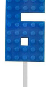 Blocks Byggkloss Siffertårtljus 6 Blå, 5,5 cm