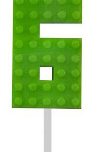Blocks byggkloss siffertårtljus nummer 6 grön, 5,5 cm
