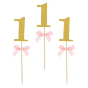 Happy Birthday Rosa 1-års Dekorationspinnar 10 st