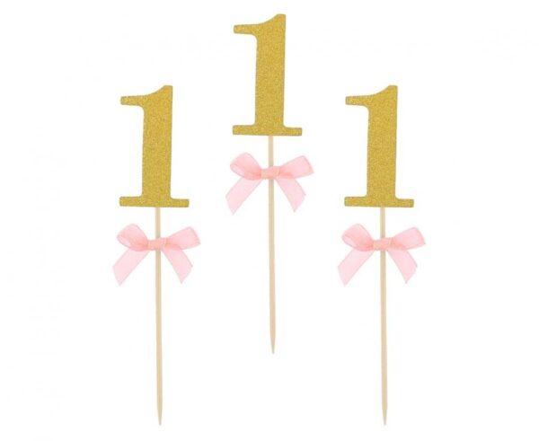 Happy Birthday Rosa 1-års Dekorationspinnar 10 st