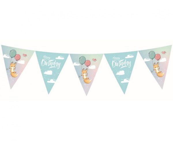 Fox Happy Birthday-banner 326 cm