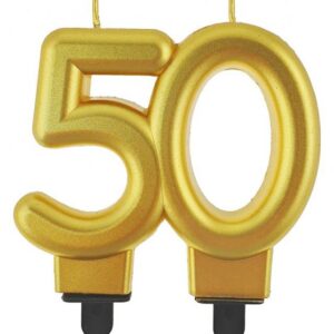 Födelsedagsljus siffra 50 i guld