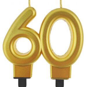 Färg Guld 60-års födelsedagsljus, numrerat ljus