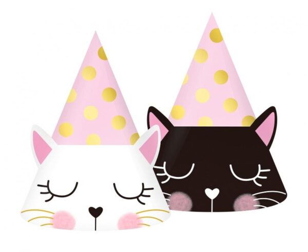 Cat partyhattar Sleepy, 6 st 15 cm