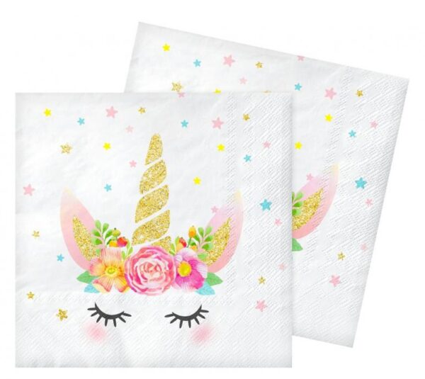 Enhörning Star servetter 20-pack 33x33 cm