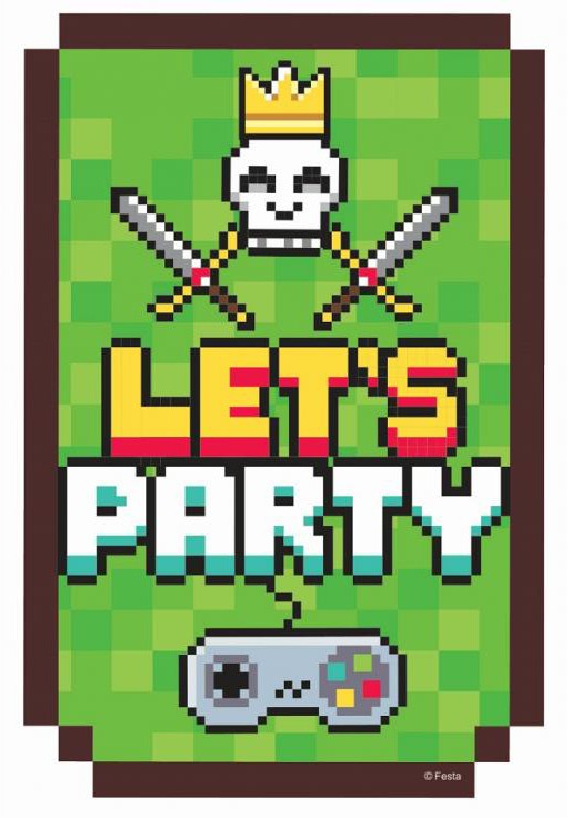 Gamer Game On inbjudningskort 6-pack