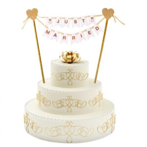 Wedding Just Married tårtdekoration 25 cm