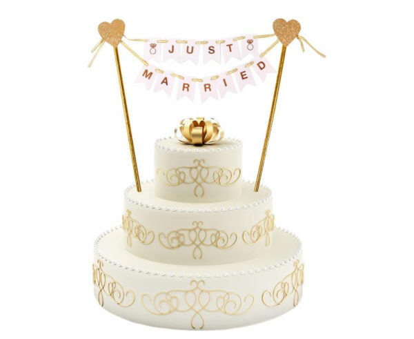 Wedding Just Married tårtdekoration 25 cm