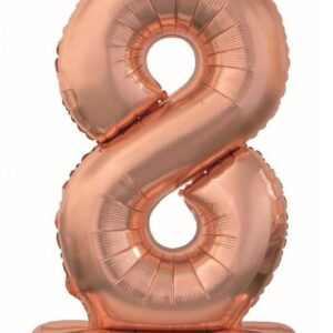 Number Roséguld Sifferballong 8 med Bas 74 cm