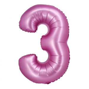 Satin Rosa Siffra 3 Folieballong 76 cm