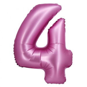 Number Satin Rosa, Rosa Nummer 4 Folieballong 76 cm