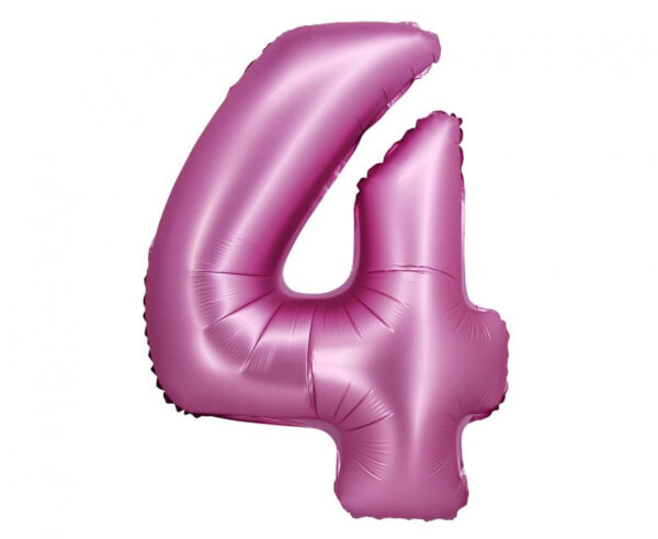 Number Satin Pink, Rosa Nummer 4 Folieballong 76 cm