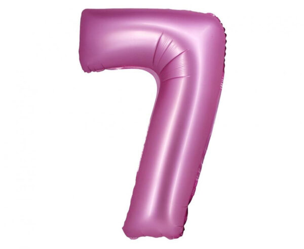 Number Satin Rosa Nummer 7 Folieballong 76 cm