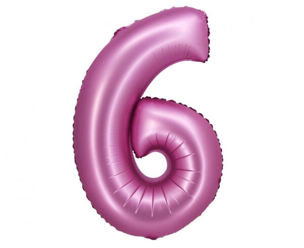 Number Satin Rosa Nummer 6 Folieballong 76 cm