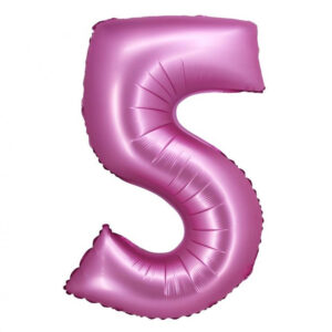 Satin Rosa, Rosa Nummer 5 Folieballong 76 cm