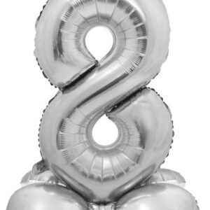 Sifferballong Silver Siffra 8 med Bas 72 cm