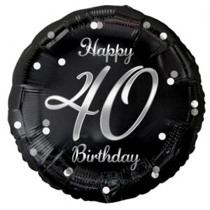 Happy Birthday B&C Silver Happy Birthday 40 folieballong 36 cm