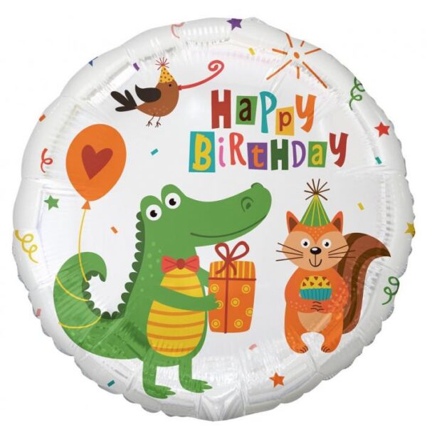 Happy Birthday Krokodil folieballong 36 cm
