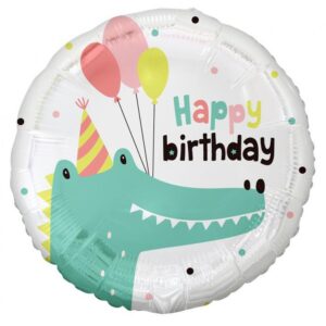 Happy Birthday Krokodil folieballong 36 cm